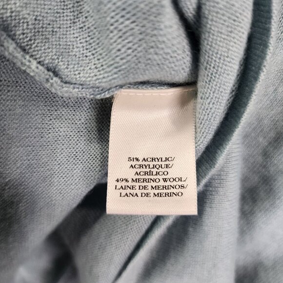 Womens Light Blue Ann Taylor Sweater Button-Back Long Sleeve Size M - Picture 6 of 10